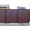 Распашные металлические ворота из профлиста с калиткой