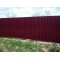 Дачный забор из профнастила бордового цвета